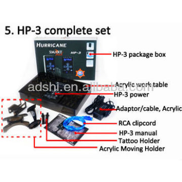 2014 newest desigh Technical innovation Touch screen HP-3 hurricane tattoo power supply